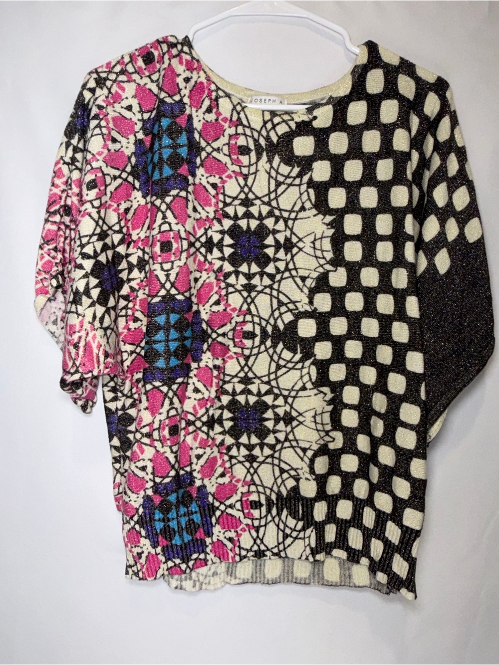 Joseph A Multi-Color Geometric Knit Top